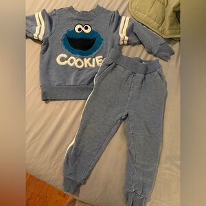 Little Sleepies Blue Cookie Monster Sweatsuit